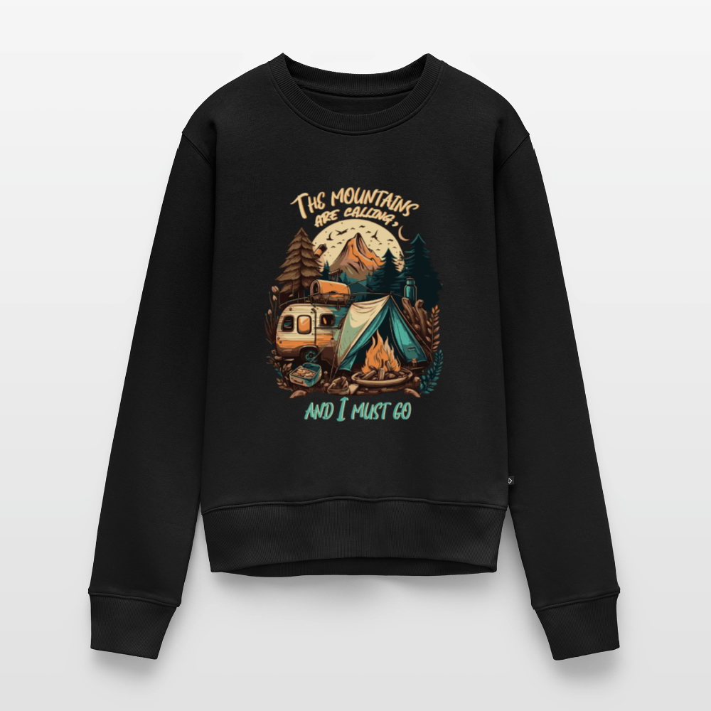 THE MOUNTAINS ARE CALLING | Frauen Premium Pullover - Schwarz