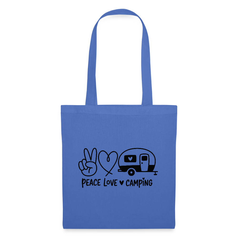 PEACE LOVE CAMPING | Stoffbeutel - Hellblau