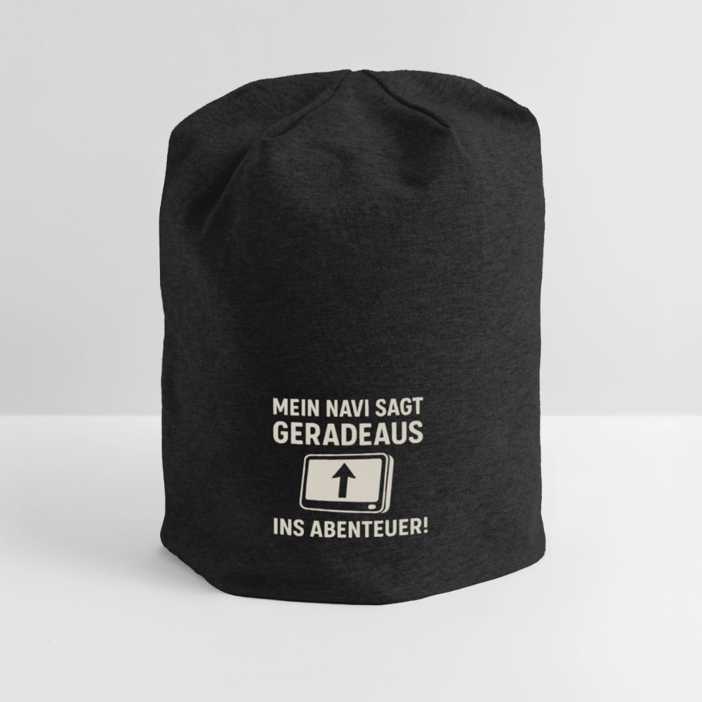 Mein Navi sagt geradeaus ins Abenteuer! | Jersey-Beanie - Schwarz