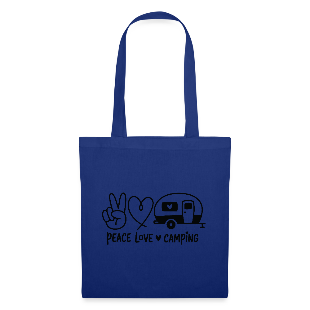 PEACE LOVE CAMPING | Stoffbeutel - Royalblau