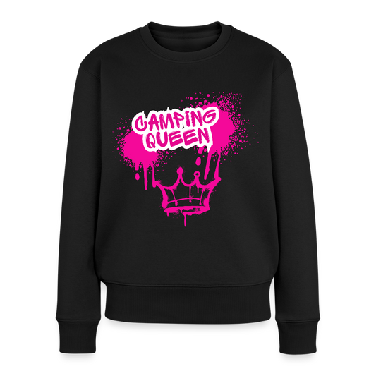 CAMPING QUEEN | Frauen Premium Pullover - Schwarz