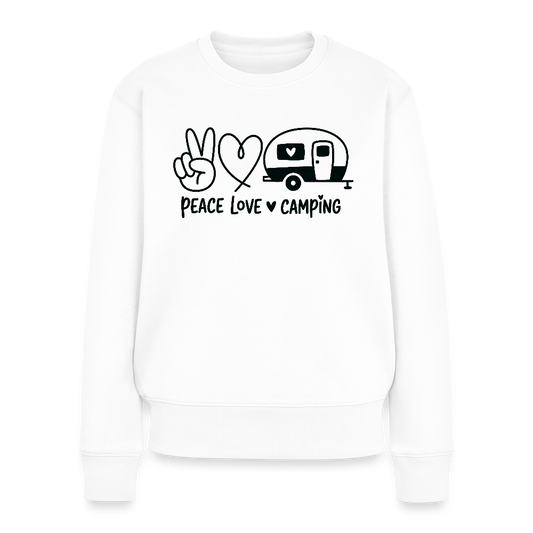PEACE LOVE CAMPING | Frauen Premium Pullover - Weiß