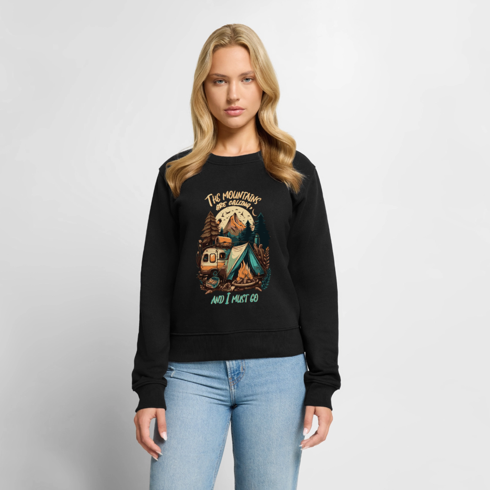 THE MOUNTAINS ARE CALLING | Frauen Premium Pullover - Schwarz