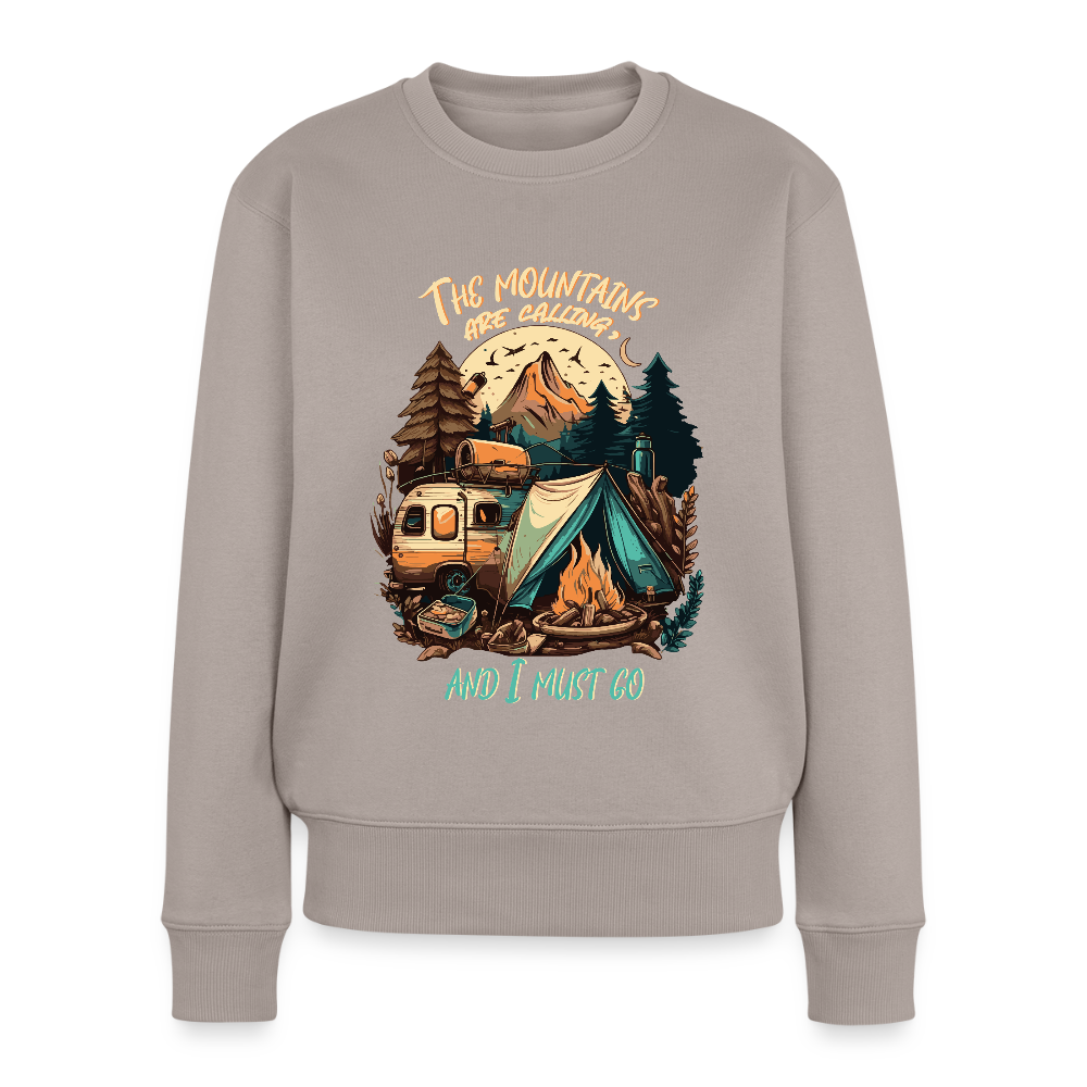 THE MOUNTAINS ARE CALLING | Frauen Premium Pullover - Taupe