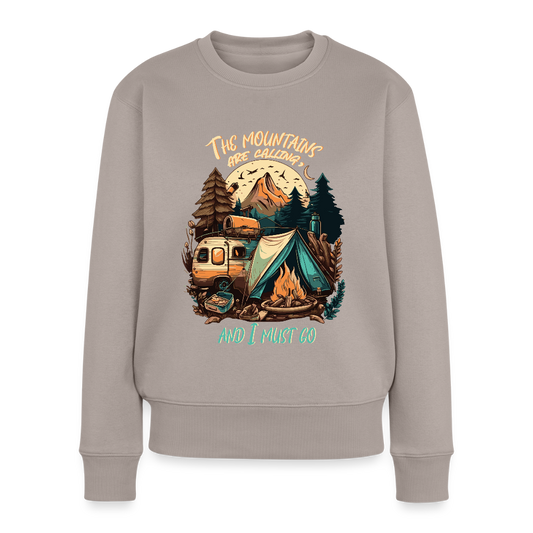 THE MOUNTAINS ARE CALLING | Frauen Premium Pullover - Taupe