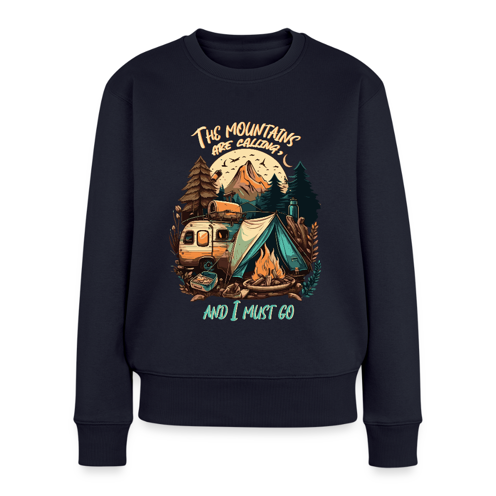 THE MOUNTAINS ARE CALLING | Frauen Premium Pullover - Navy