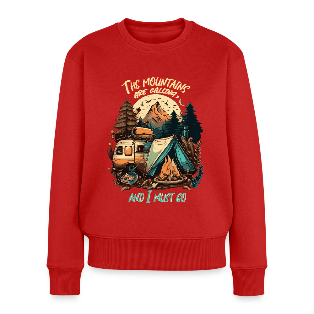 THE MOUNTAINS ARE CALLING | Frauen Premium Pullover - Rot