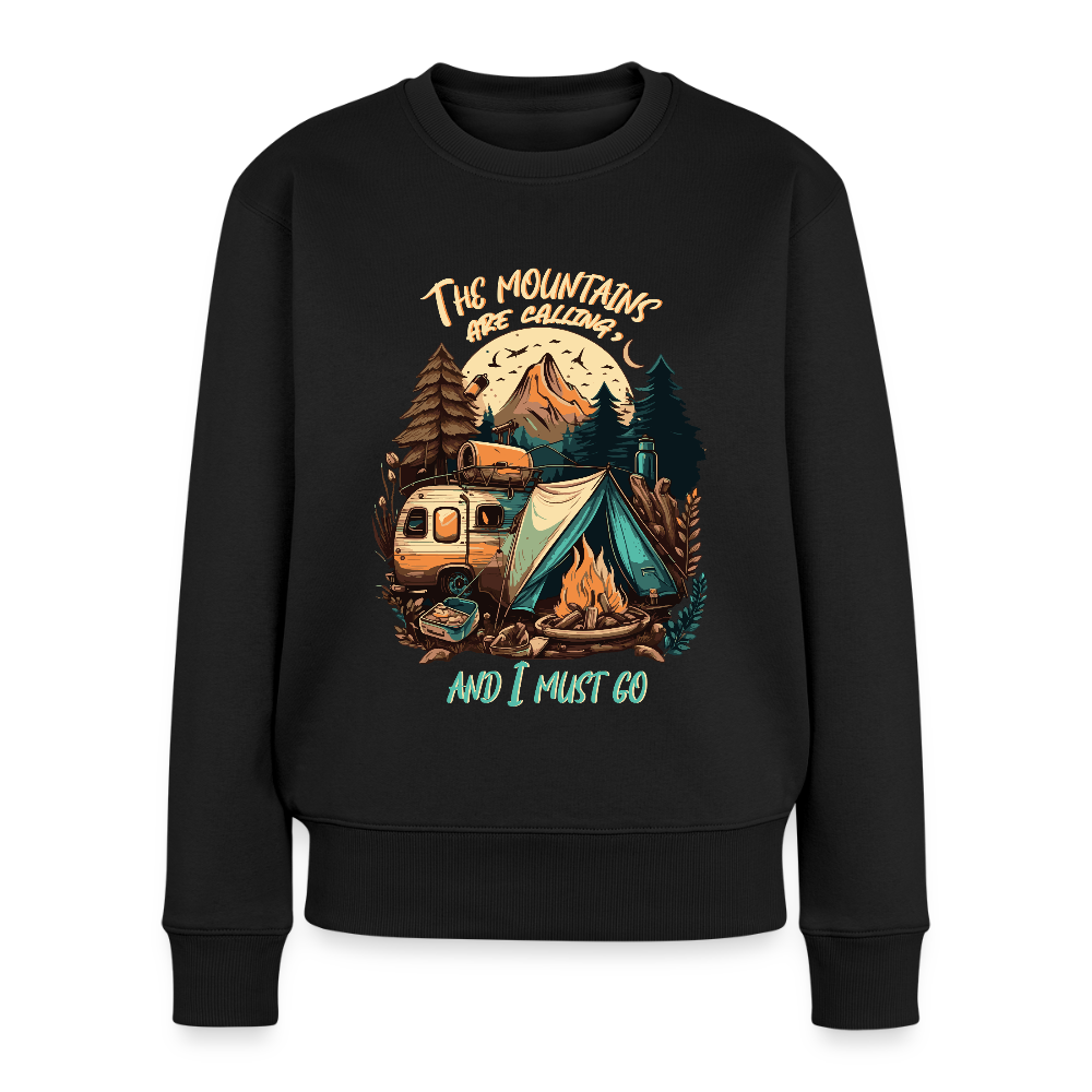THE MOUNTAINS ARE CALLING | Frauen Premium Pullover - Schwarz
