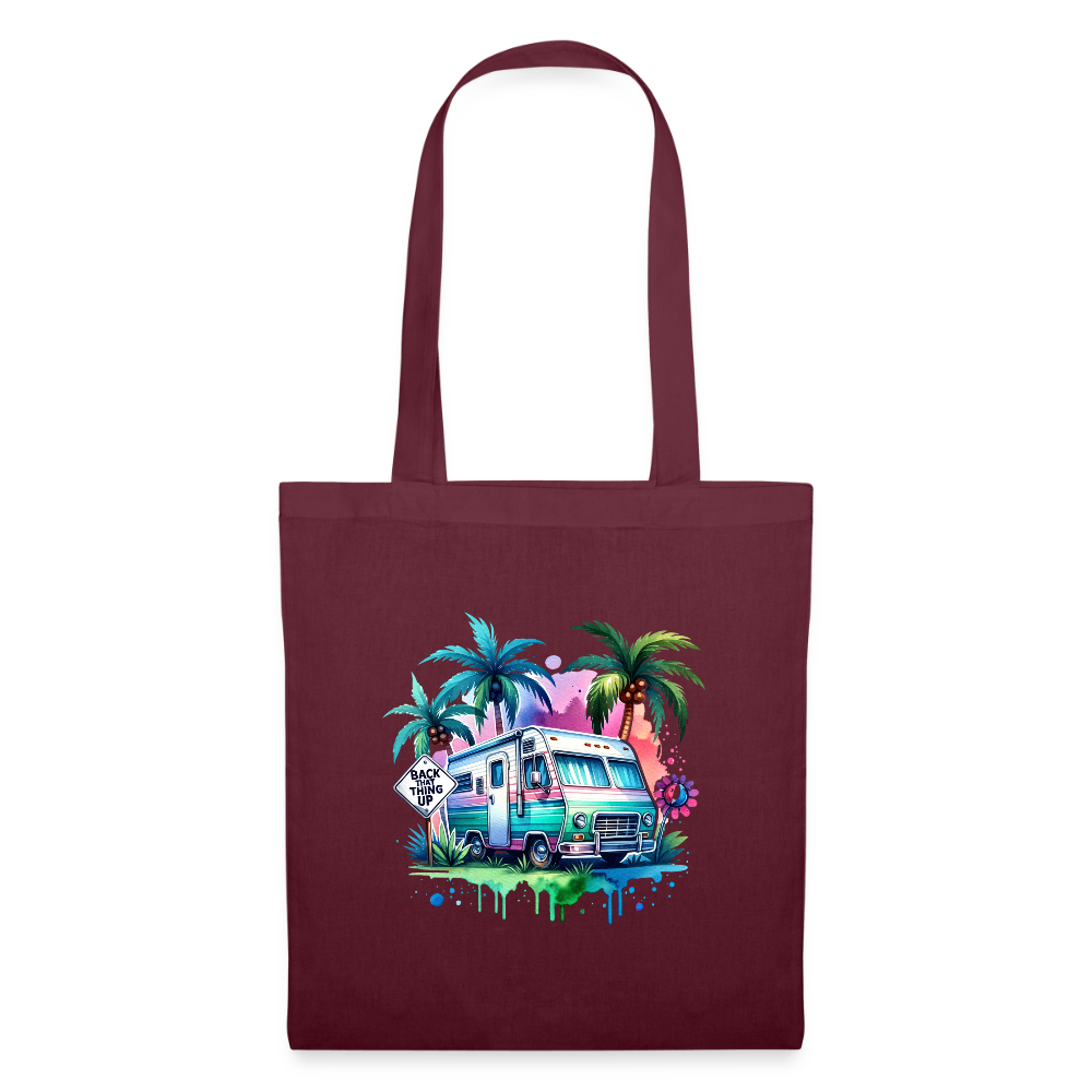 Wohnmobil unter Palmen | Stoffbeutel - Burgunderrot
