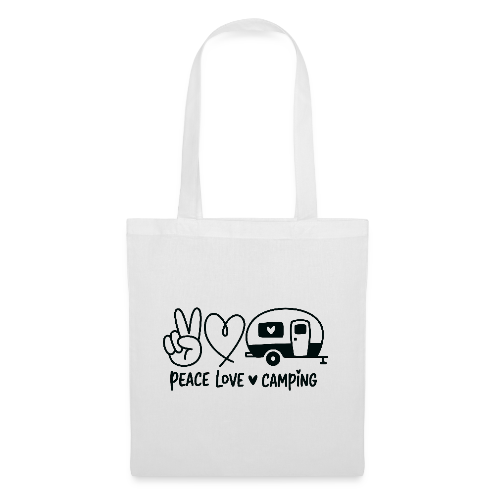 PEACE LOVE CAMPING | Stoffbeutel - Weiß
