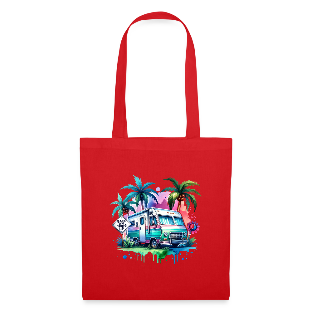Wohnmobil unter Palmen | Stoffbeutel - Rot