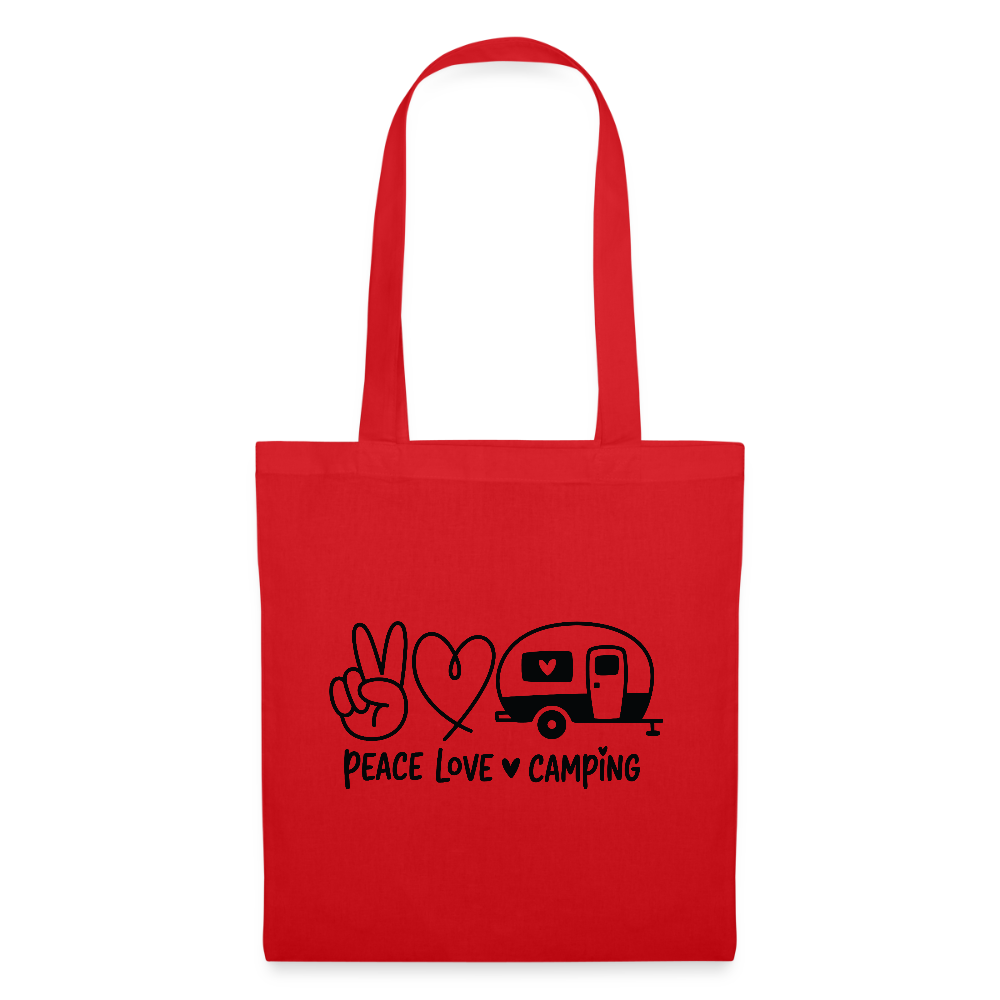 PEACE LOVE CAMPING | Stoffbeutel - Rot