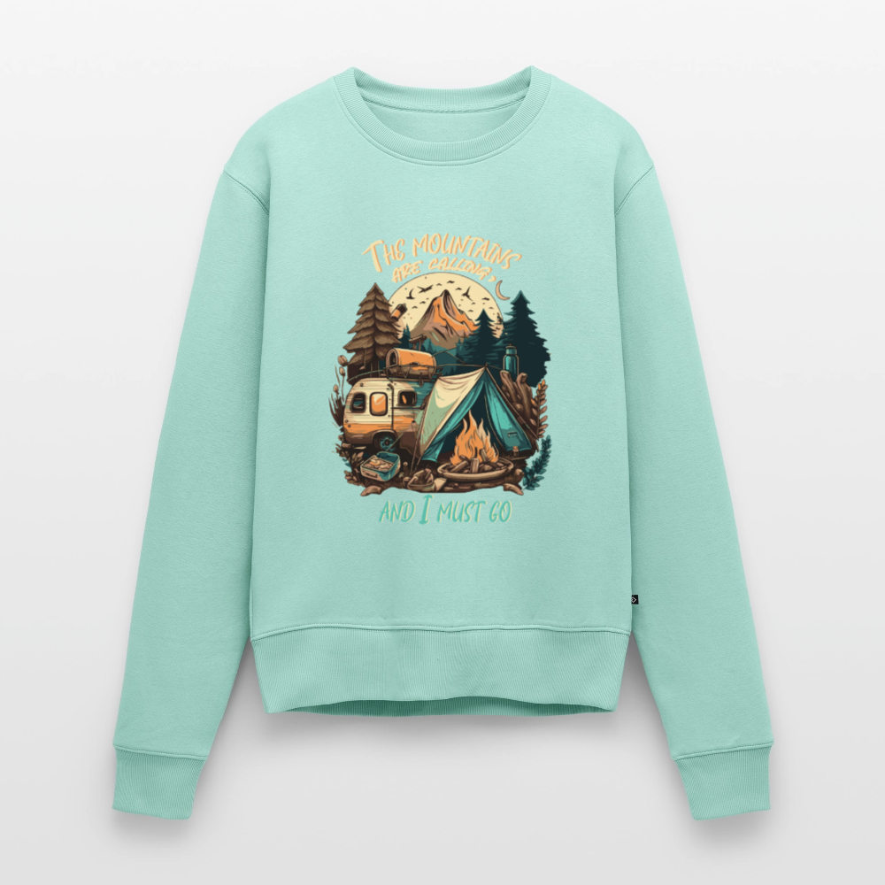 THE MOUNTAINS ARE CALLING | Frauen Premium Pullover - Mint 