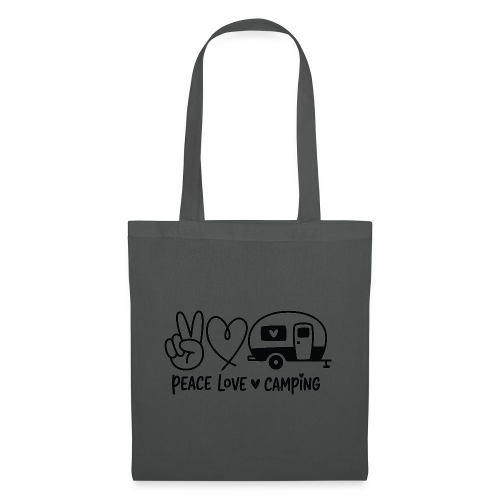 PEACE LOVE CAMPING | Stoffbeutel - Graphite